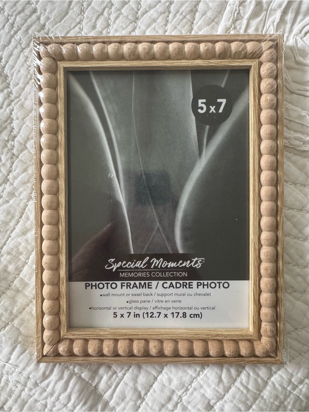 Special Moments Beaded Light Wood 5x7 Photo Frame New